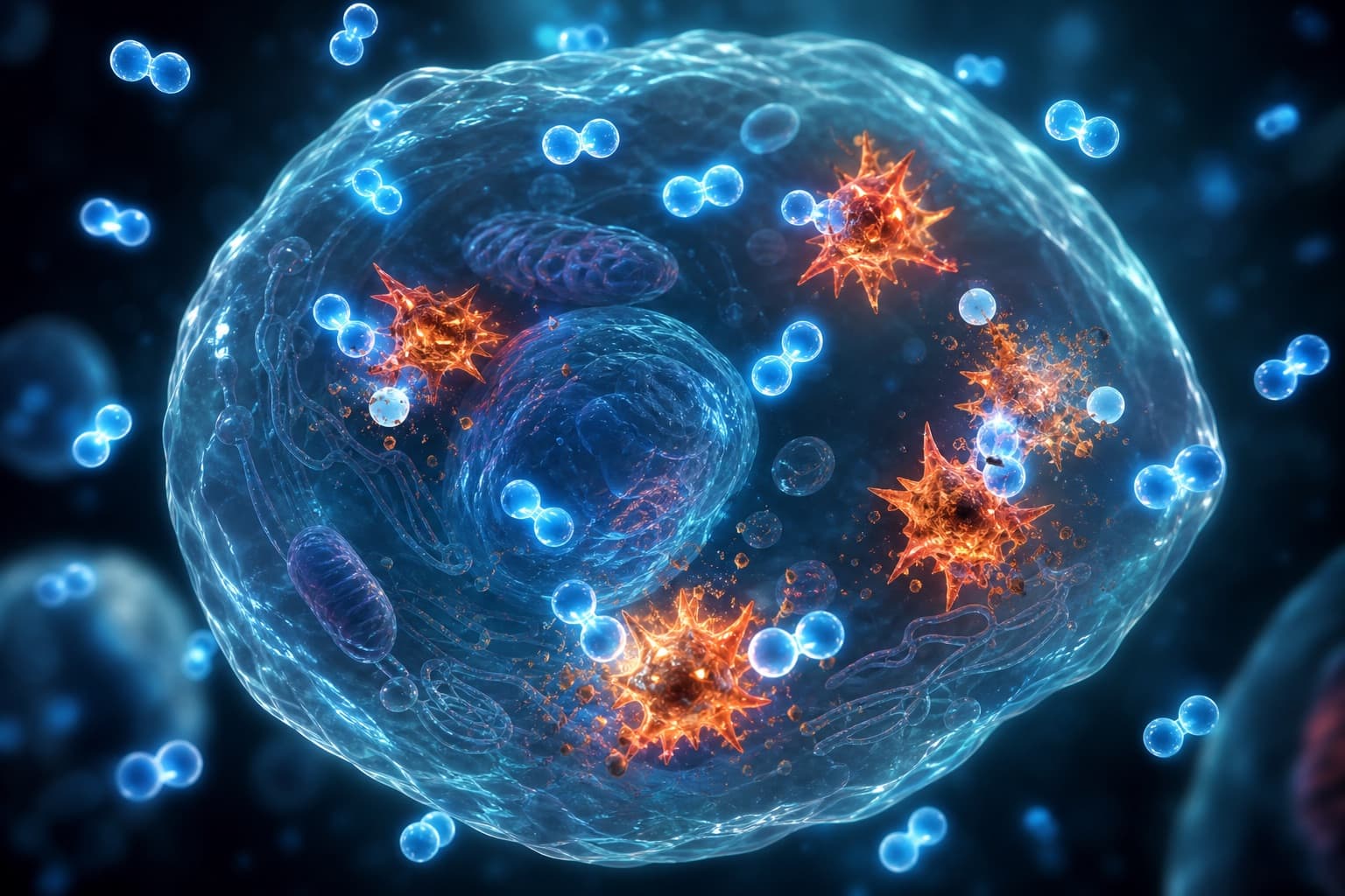 Scientific visualization representing cellular immune activity