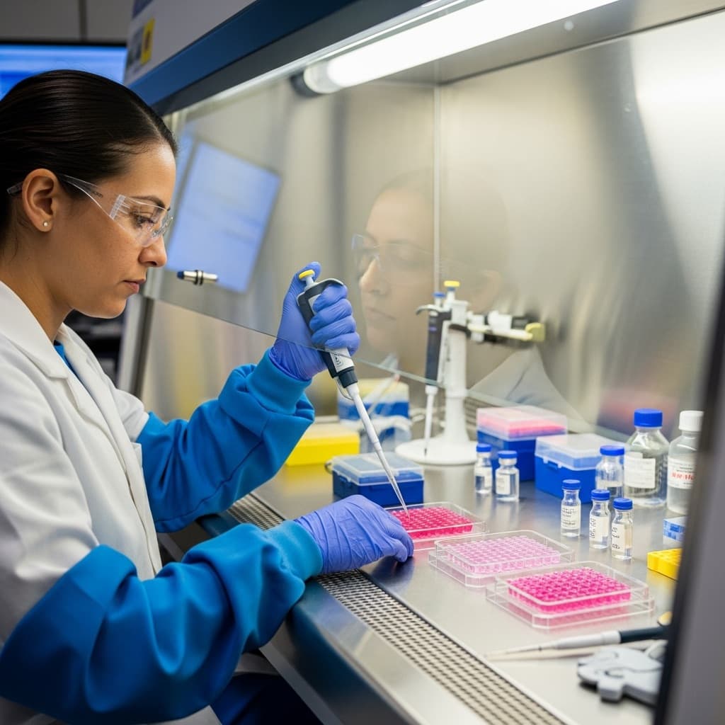 Laboratory pipette work for cellular preparation